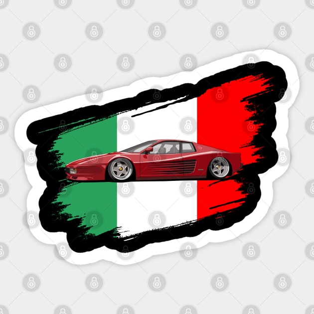 Classic Italy Flag Italia Motorsport Testarossa Car Sticker by Automotive Apparel & Accessoires